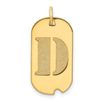 Load image into Gallery viewer, 14K Yellow Gold Polished Letter D Initial Dog Tag Pendant
