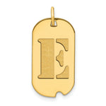 Load image into Gallery viewer, 14K Yellow Gold Polished Letter E Initial Dog Tag Pendant
