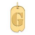 Load image into Gallery viewer, 14K Yellow Gold Polished Letter G Initial Dog Tag Pendant
