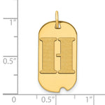 Load image into Gallery viewer, 14K Yellow Gold Polished Letter H Initial Dog Tag Pendant
