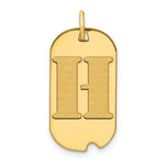Load image into Gallery viewer, 14K Yellow Gold Polished Letter H Initial Dog Tag Pendant
