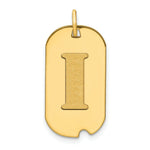 Load image into Gallery viewer, 14K Yellow Gold Polished Letter I Initial Dog Tag Pendant
