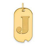 Load image into Gallery viewer, 14K Yellow Gold Polished Letter J Initial Dog Tag Pendant
