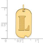 Load image into Gallery viewer, 14K Yellow Gold Polished Letter L Initial Dog Tag Pendant
