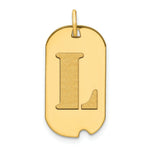 Load image into Gallery viewer, 14K Yellow Gold Polished Letter L Initial Dog Tag Pendant
