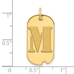 Load image into Gallery viewer, 14K Yellow Gold Polished Letter M Initial Dog Tag Pendant
