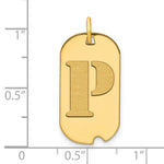 Load image into Gallery viewer, 14K Yellow Gold Polished Letter P Initial Dog Tag Pendant
