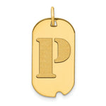 Load image into Gallery viewer, 14K Yellow Gold Polished Letter P Initial Dog Tag Pendant
