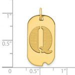 Load image into Gallery viewer, 14K Yellow Gold Polished Letter Q Initial Dog Tag Pendant
