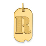 Load image into Gallery viewer, 14K Yellow Gold Polished Letter R Initial Dog Tag Pendant
