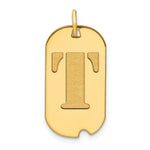 Load image into Gallery viewer, 14K Yellow Gold Polished Letter T Initial Dog Tag Pendant
