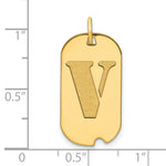 Load image into Gallery viewer, 14K Yellow Gold Polished Letter V Initial Dog Tag Pendant
