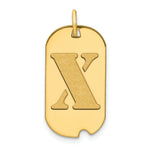 Load image into Gallery viewer, 14K Yellow Gold Polished Letter X Initial Dog Tag Pendant
