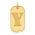 Load image into Gallery viewer, 14K Yellow Gold Polished Letter Y Initial Dog Tag Pendant
