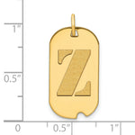 Load image into Gallery viewer, 14K Yellow Gold Polished Letter Z Initial Dog Tag Pendant
