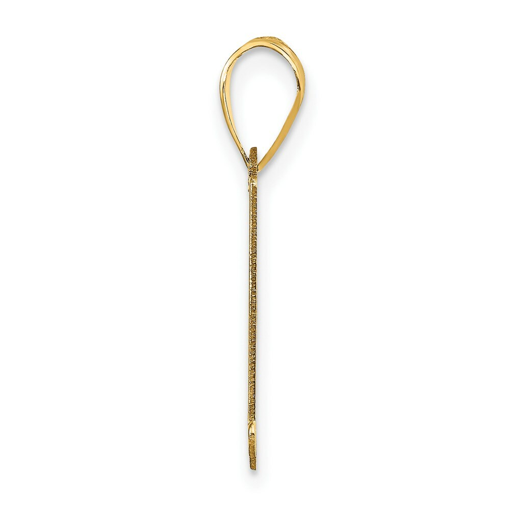 14K Yellow Gold Polished Letter A Initial Pendant