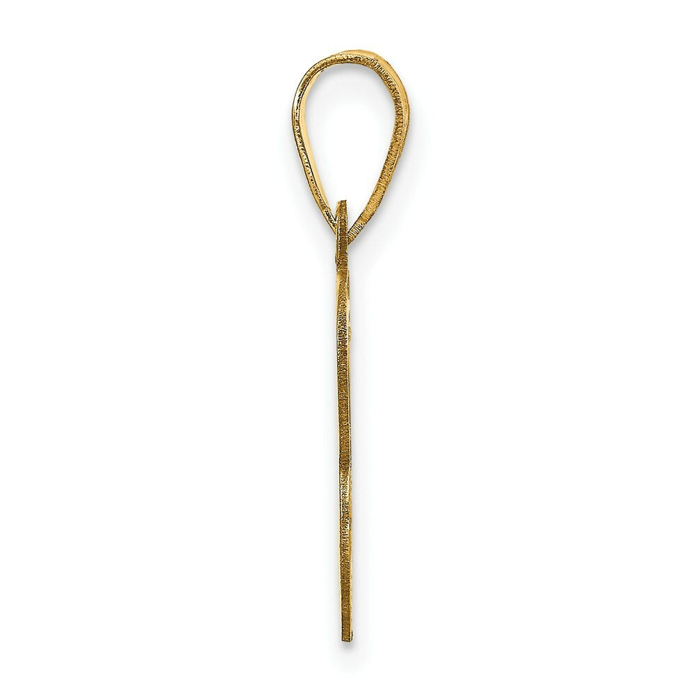 14K Yellow Gold Polished Letter B Initial Pendant