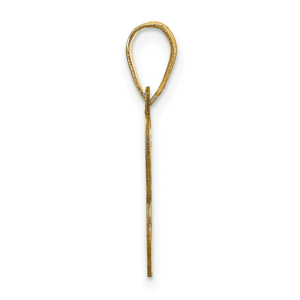 14K Yellow Gold Polished Letter B Initial Pendant