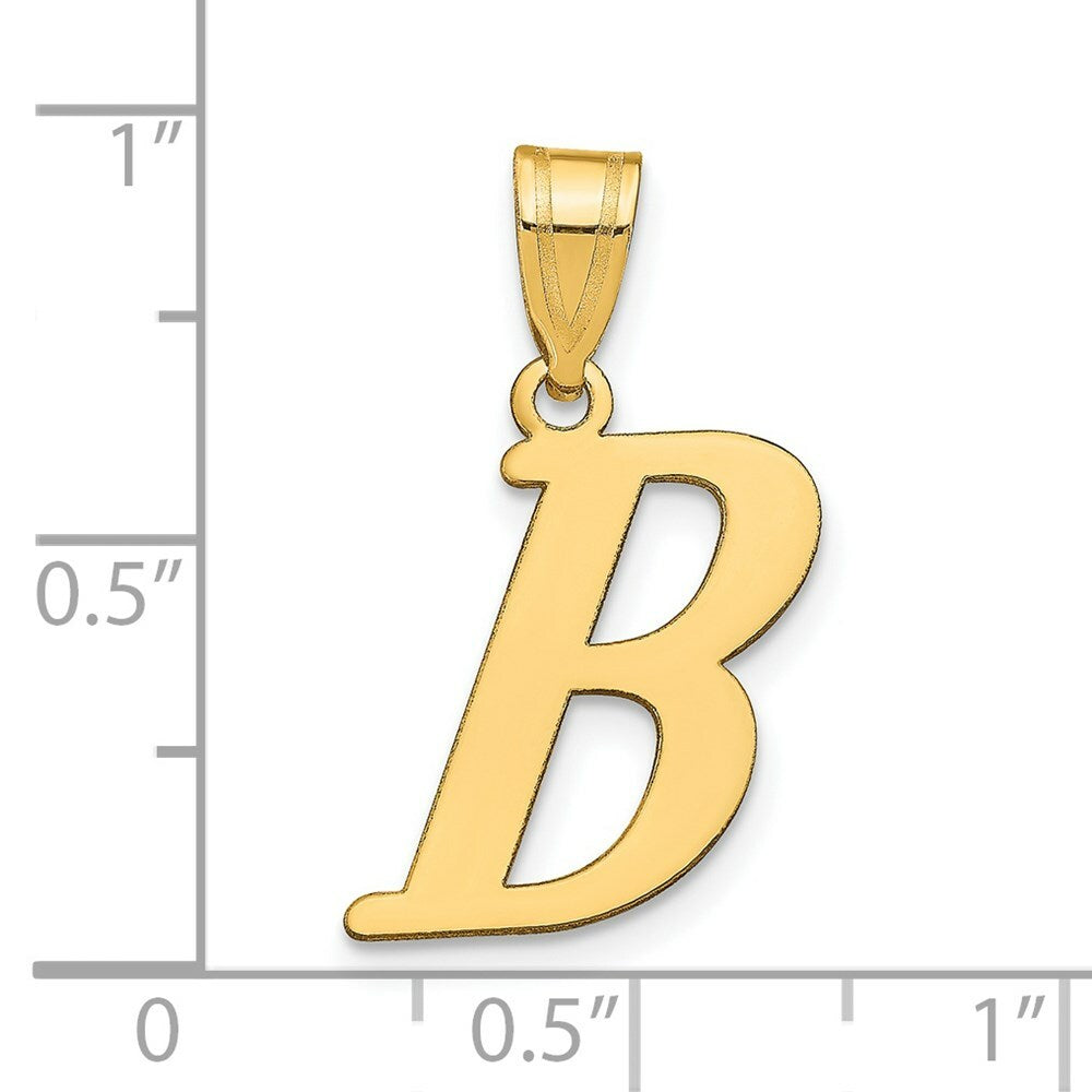 14K Yellow Gold Polished Letter B Initial Pendant
