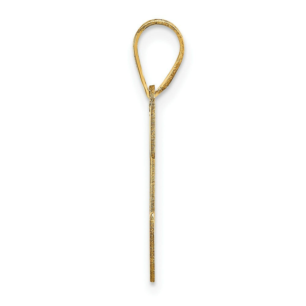 14K Yellow Gold Polished Letter C Initial Pendant
