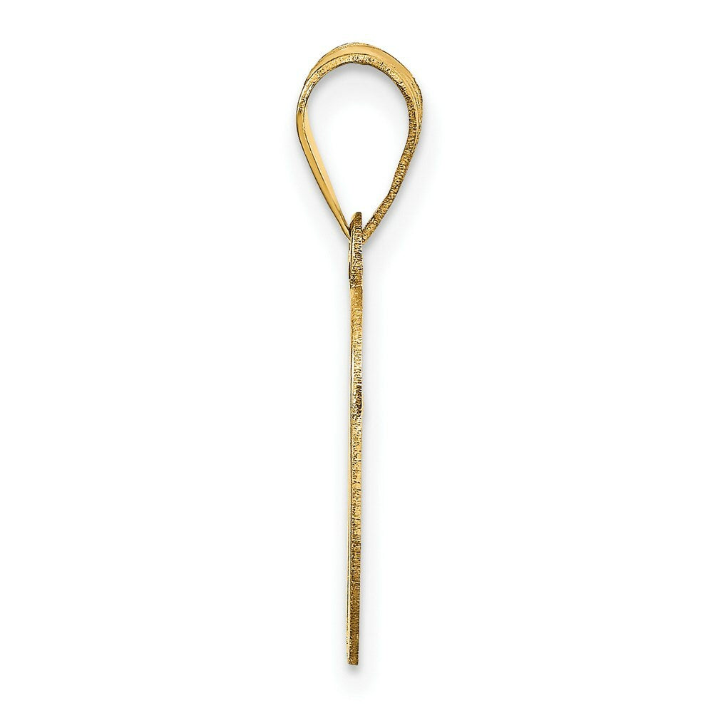 14K Yellow Gold Polished Letter D Initial Pendant