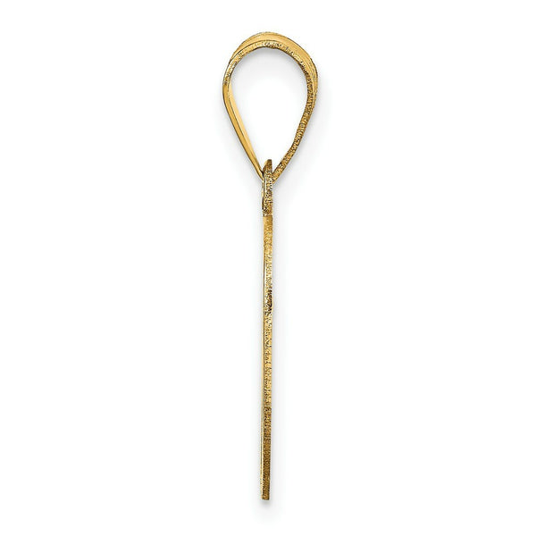 14K Yellow Gold Polished Letter D Initial Pendant
