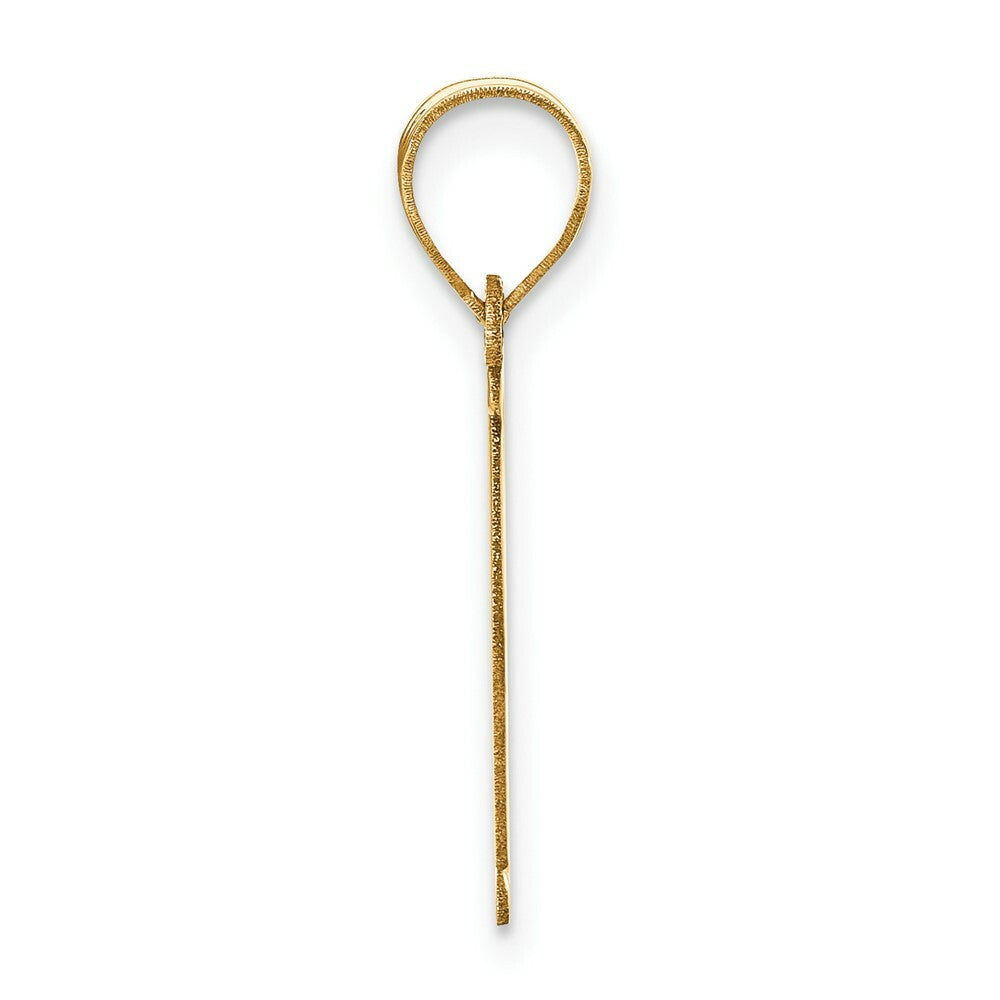 14K Yellow Gold Polished Letter E Initial Pendant