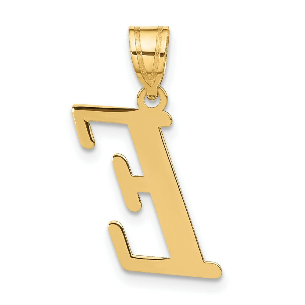 14K Yellow Gold Polished Letter E Initial Pendant