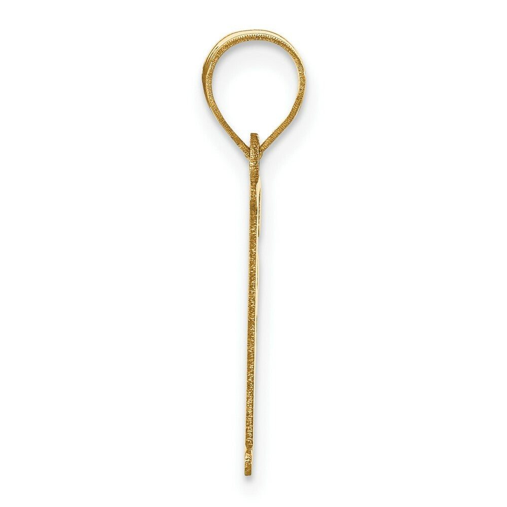 14K Yellow Gold Polished Letter F Initial Pendant