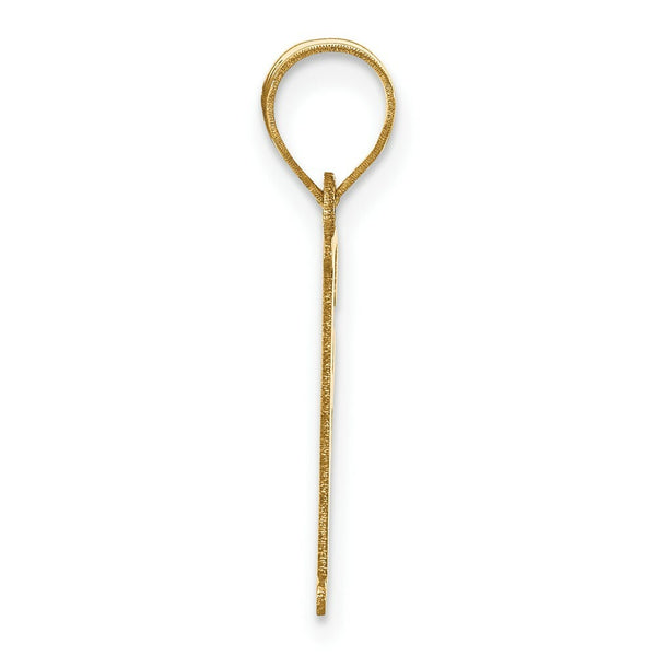 14K Yellow Gold Polished Letter F Initial Pendant