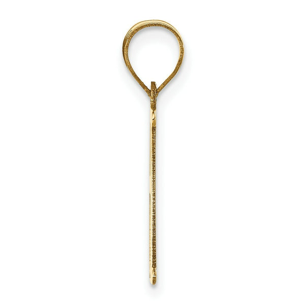 14K Yellow Gold Polished Letter H Initial Pendant