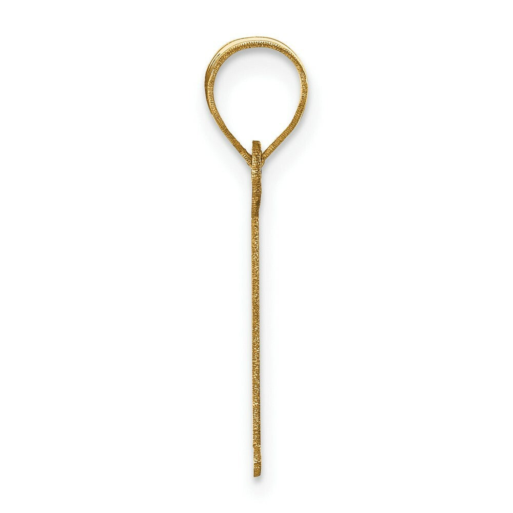 14K Yellow Gold Polished Letter I Initial Pendant
