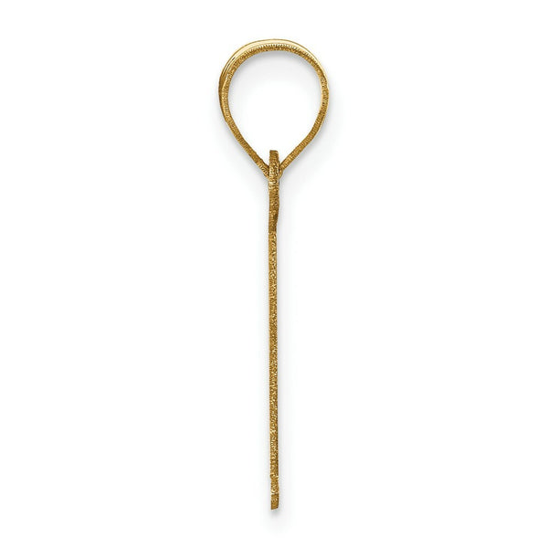 14K Yellow Gold Polished Letter I Initial Pendant