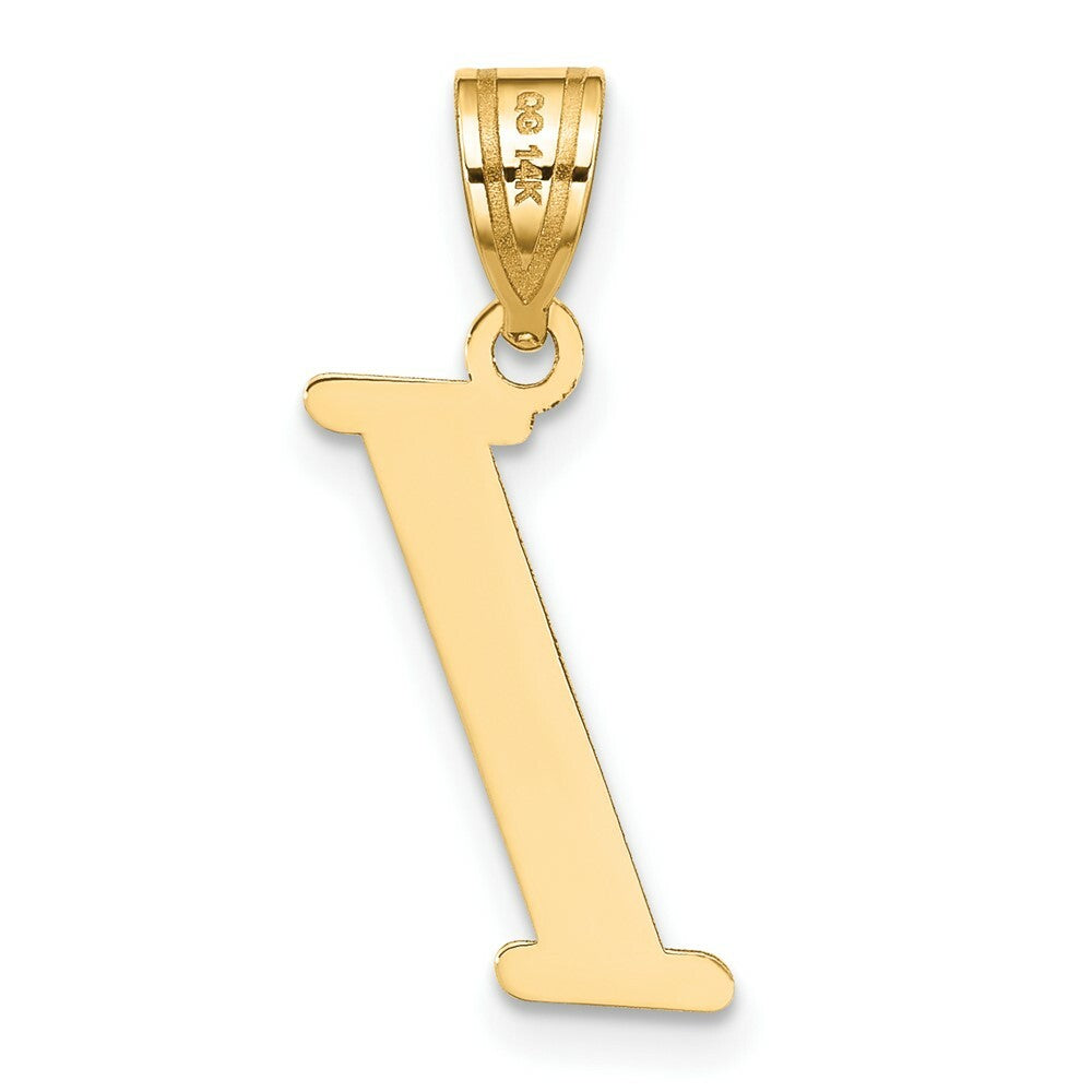 14K Yellow Gold Polished Letter I Initial Pendant