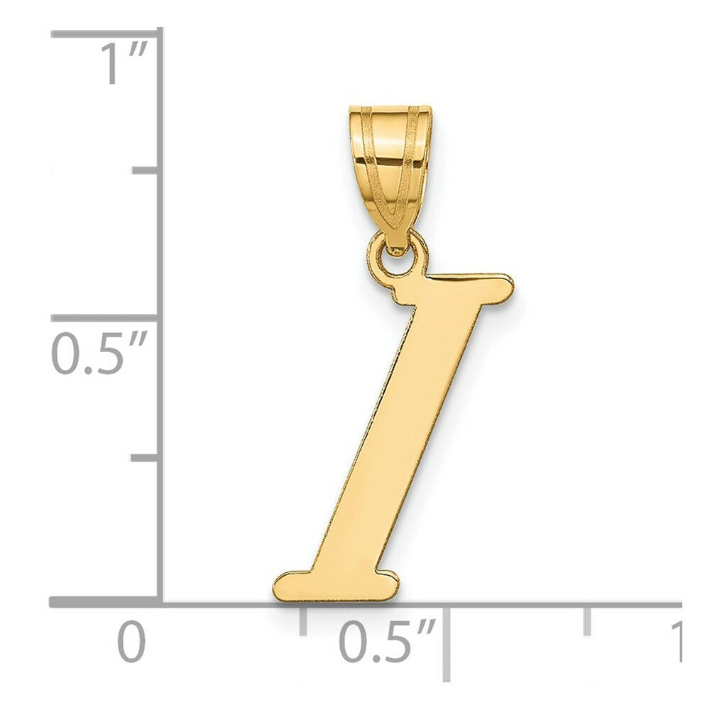 14K Yellow Gold Polished Letter I Initial Pendant