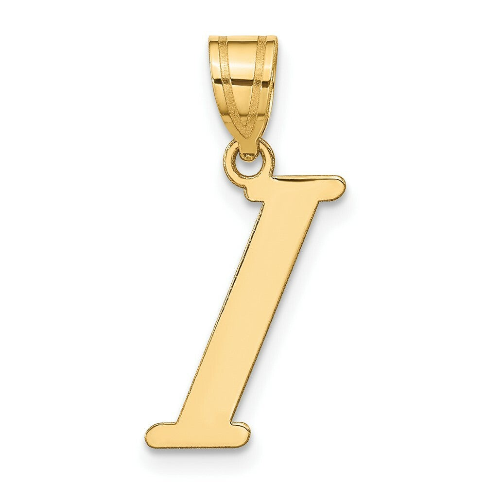 14K Yellow Gold Polished Letter I Initial Pendant