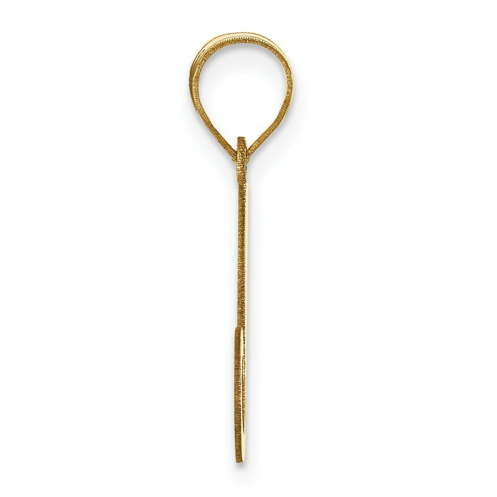 14K Yellow Gold Polished Letter J Initial Pendant