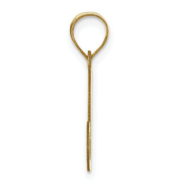 14K Yellow Gold Polished Letter J Initial Pendant