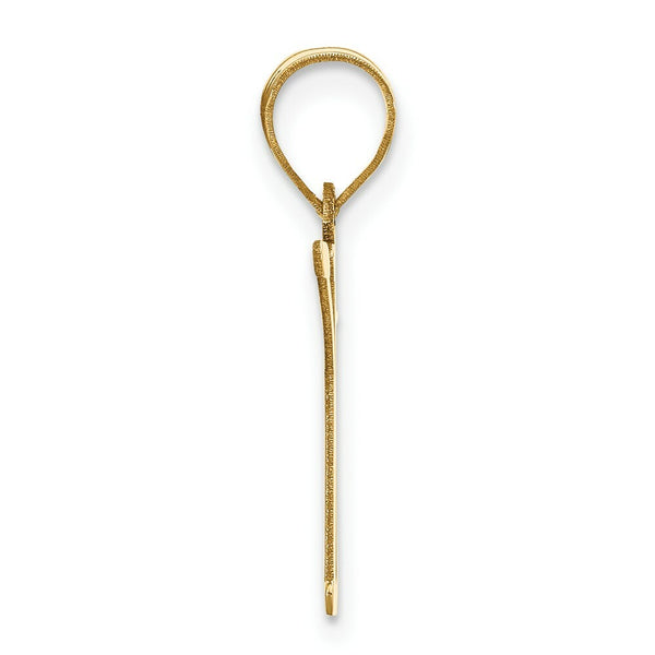 14K Yellow Gold Polished Letter K Initial Pendant