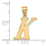 Load image into Gallery viewer, 14K Yellow Gold Polished Letter K Initial Pendant
