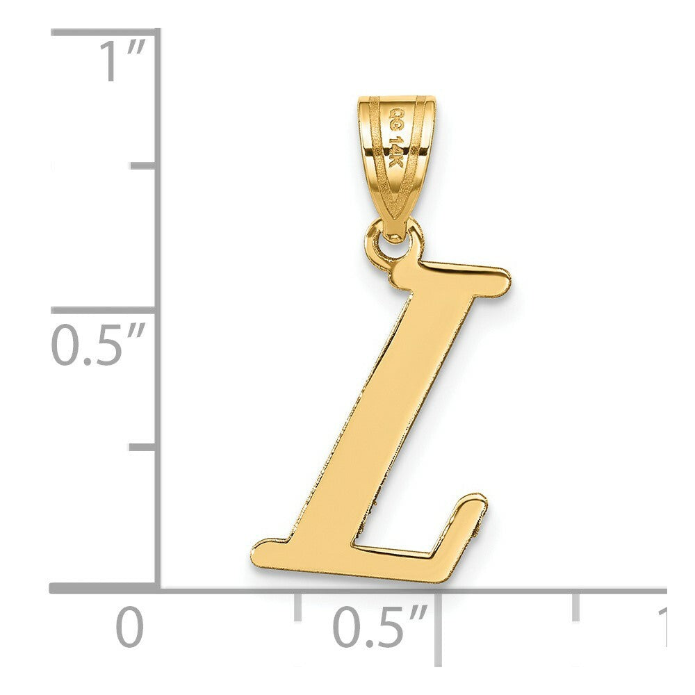 14K Yellow Gold Polished Letter L Initial Pendant