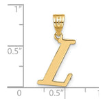 Load image into Gallery viewer, 14K Yellow Gold Polished Letter L Initial Pendant
