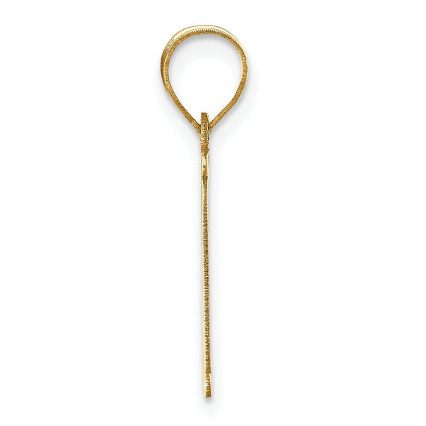 14K Yellow Gold Polished Letter N Initial Pendant