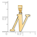 Load image into Gallery viewer, 14K Yellow Gold Polished Letter N Initial Pendant
