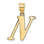 Load image into Gallery viewer, 14K Yellow Gold Polished Letter N Initial Pendant
