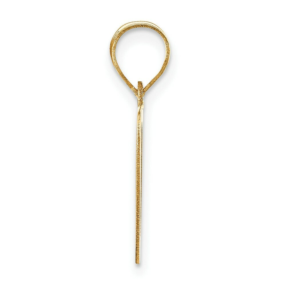14K Yellow Gold Polished Letter O Initial Pendant
