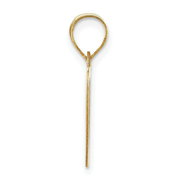 14K Yellow Gold Polished Letter O Initial Pendant