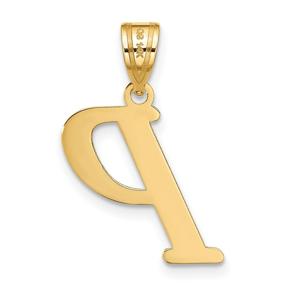 14K Yellow Gold Polished Letter P Initial Pendant