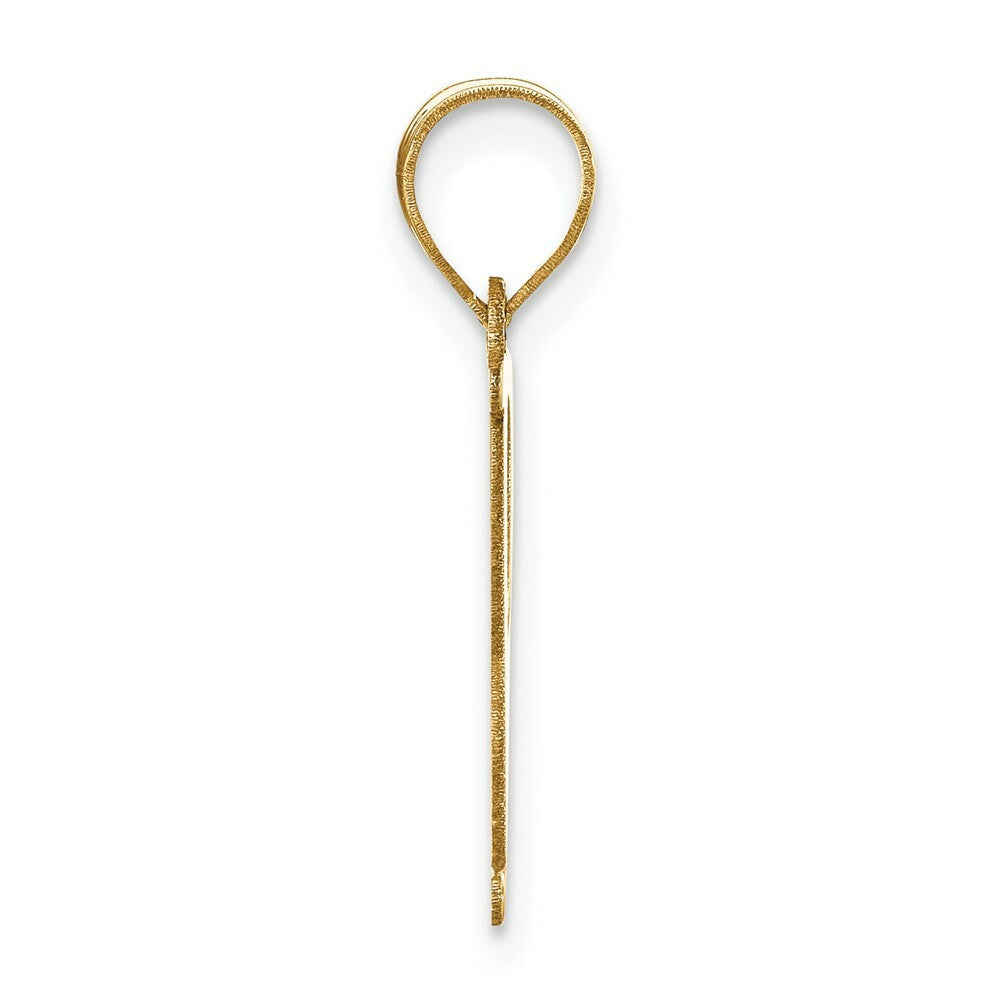 14K Yellow Gold Polished Letter P Initial Pendant