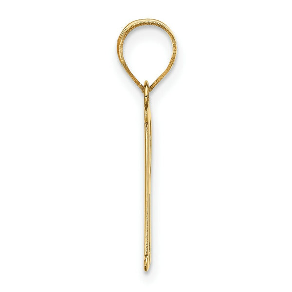 14K Yellow Gold Polished Letter R Initial Pendant